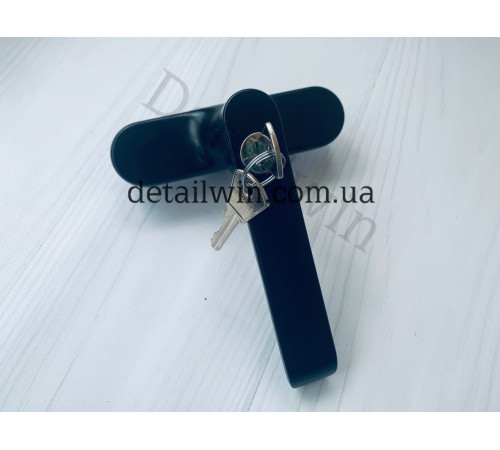 Ручка алюминиевых окон с замком Stublina 1104.00. поворотная черная