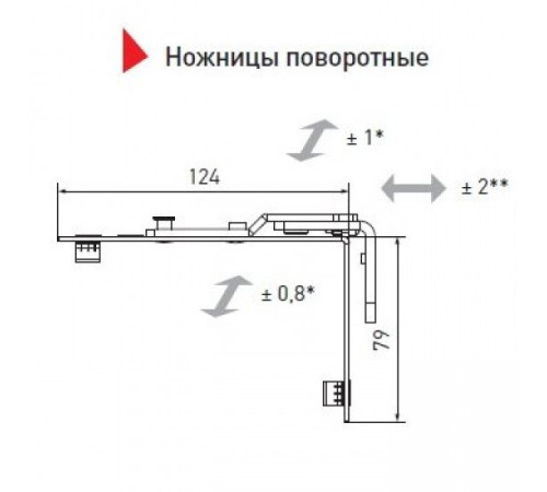 Поворотні ножиці обмежувач відкривання для вікна Axor