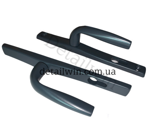 Ручка нажимная дверная 25/92 Stublina антрацит Ral 7016