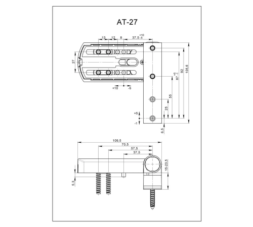Петля дверна для ПВХ AT27 RAL 7024 антрацит до 140 кг