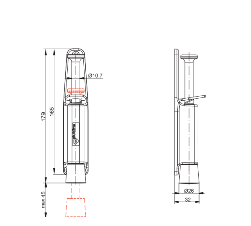 Дверной стопор Stublina 3065 фиксатор двери черный