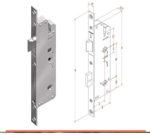 Замок дверной туалетный WC 35/90 AXOR D1002-35-N03